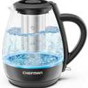Chefman Electric Kettle with Tea Infuser, 1 L 1500 W, Removable Lid for Easy Cleaning, Boil-Dry Protection, Stainless Steel Filter, BPA Free, Auto Shut Off Hot Water Boiler, Small Electric Tea Kettle
