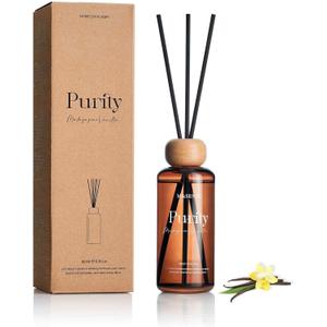 M&SENSE Madagascar Vanilla Reed Diffuser Set: 6.3 fl oz Non-Toxic Aroma Set with Sticks, Long-Lasting Natural Essential Oil Gifts for Bedroom, Shelf Decor & Small Spaces