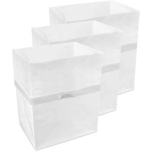 Clean Cubes 4 Gallon Disposable Pop-Up Trash Cans (3-Pack) with Fitted Bags  Foldable Garbage & Recycling Bins for Parties, Events & Kitchen (White, 12" H x 10" W x 8" D)