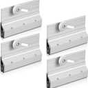 4 Pcs M6053 Frameless Shower Door Roller Top Bracket Assembly 3/4 Inch Round Plastic Wheel Ball Bearings Extruded Aluminum Glass Door Top Brackets