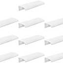 LC LICTOP Curved Edge Pull Handles, 4.72 Inch Edge Finger Tab Handle for Caibnets Drawer Closet Door Wardrobe Cupboard, 3.78 Inch Hole Spacing, 10 Pcs White Edge Pulls