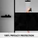 3 x Blackout Window Film, Window Privacy Film Frosted Faux 3D Floral Decorative Static Cling Heat Blocking Window Tint, Black, 17.5" x 78.7"