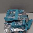 Clear Vinyl Zippered Storage Bags (3-Pack) 40L Sturdy Storage Bags for Sweaters, Blankets, Comforters, Bedding Sets and Much More! (Turquoise, 18x15x9)