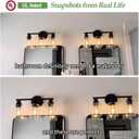 Zarbitta 3-Light Bathroom Light Fixtures, 17.23" Black Modern Vanity Lights with Clear Glass Shade, Bathroom Wall Lamp for Mirror Kitchen Living Room Hallway Cabinet Porch