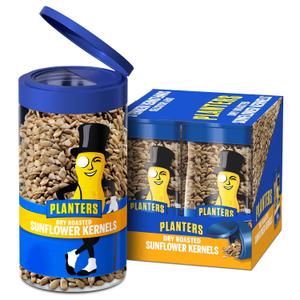 PLANTERS Pop & Pour Dry Roasted Sunflower Seeds to Eat, Road Trip Snack, Plant-Based Protein, Snacks for Adults, After School Snacks for Kids, Bulk Nuts, Kosher, 5.85oz Jar (3 Count) (EXP 11/01/26)