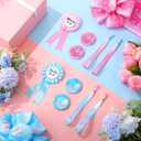84 Pcs Baseball or Bows Gender Reveal Party Supplies Boy or Girl Decorations Badge Button Pins Bracelet Ribbons Blue or Pink Party Favors for Gender Reveal Games