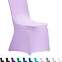 Peomeise Stretch Spandex Chair Cover for Wedding Party Dining Banquet Event (Lavender, 12)