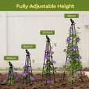 2 Pack Garden Trellis for Climbing Plants Outdoors,65Inch Cucumber Trellis Garden Obelisk Trellis Rustproof Plants Support with Adjustable Heights for Indoor Potted Plants, Vines, Vegetables