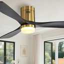Sofucor Ceiling Fan with Lights 52 Inch Flush Mount Ceiling Fan with Remote Control, Wood Blades Modern Outdoor Ceiling Fans for Bedroom/Farmhouse/Patio/Indoor, Quiet DC Motor