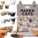 2 x DIY Paper Cats - 50 Sheets DIY Origami Paper to Fold Cute Cat Figures, Fun Craft Activity for Adults, Interesting Craft Activities for Cats Lovers (Cat)