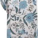 Mantieqingway Men Skinny Tie Cotton Floral Necktie for Wedding Groomsmen Tie (23)