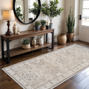 Washable Entryway 3x7 Runner Rug: Farmhouse Kitchen Hallway Rug Runner Wide Soft Water Resistant Floor Mat for Bathroom Nursery Non Slip Indoor Carpet for Living Room Bedroom Dining Room(3x7,Beige)