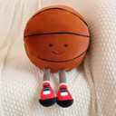 11.8 "/30cm Basketball Plush Pillow, Soft Football Shaped Plush Pillow,Basketball/Football Plush Toy Sport Theme Plushie Soccer Stuffed Toys (Basketball)