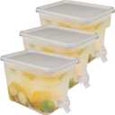 3 Pack 1.3 Gallon Fridge Drink Dispenser with Spigot, Leak-proof Plastic Beverage Drink Dispenser Refrigerator Iced Juice Lemonade Dispenser Water Dispenser for Party