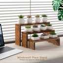 Plant Stand Shelf for Desk Window Sill Countertop Succulent Stand Desktop Shelf 3 Tiers Small Wooden Tabletop Ladder Plant Shelves for Cupcake Stand Riser Spice Rack Holder