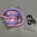 iClever BTH12 Kids Bluetooth Headphones,Colorful LED Lights,74/85dBA Safe Volume,85H Playtime,Bluetooth 5.2,Over Ear Headphones Built-in Mic for iPad/Tablet/Airplane,Blossom Pink