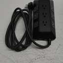 GE UltraPro Adapt 9-Outlet Surge Protector, 8ft Braided Cord Power Strip Surge Protector, Surge Protector Power Strip, 2480 Joules, Black, 73774