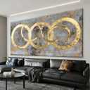 I@U Gold Large Wall Art Decor Modern Abstract Wall Art Living Room Canvas Print Decoration Gold Abstract Art Wall Decor For Bedroom Kitchen Office Dining Room Artwork For Walls 29x58 Inch