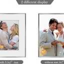 DECANIT 5x7 Picture Frame Set - Silver Metal Thin Frames for Wall or Tabletop Display of 3.5x5 Photos with Mat or 5x7 Without Mat - Gallery Wall Kit-4 Pack