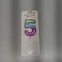 Treela 5 Birthday Candle for Cake with 12 Pieces Spiral Numeral Rainbow Gradient Candle 5th Birthday Rainbow Candles for Girls, Boy, Cake Topper Anniversary Wedding Sweet Theme Party Supplies