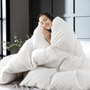 WhatsBedding Feather Down Fiber Comforter,Filled with Feather and Down Fiber, All Season White Luxury Bed Comforter,Ultra Soft 100% Cotton Duvet Insert,King Size 106"x90"