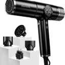 DORISILK Dual Voltage Hair Dryer for International Travel1875W Professional Hair Dryer with 160000 RPM Brushless Motor for Fast Drying Low Noise Ionic Blow Dryer with Diffuser for Curly Hair (Matte Black)