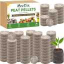 ZeeDix 200 Pcs (30mm) Peat Pellet Fiber Soil Plant Seed Starters- Seed Starter Pellets Pods Compressed Peat Pellets for Grow Herbs, Plant, Flowers, Vegetables, Seed Pods for Planting Easy Transplant
