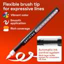 ARTISTRO 5 White Paint Pen for Rock, Glass, Ceramic, Wood, Tire, Fabric, Metal, Canvas, Marking, Painting - Set of 5 Acrylic Paint Markers Water-based - Brush Tip with Automatic Ink Control System