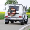 Spare Tire Cover Bald Eagle American Flag Tire Covers Protector Wheel Tire Covers Weather-Proof for Trailer RV SUV Truck Camper Travel Trailer Accessories Polyester (Bald Eagle, 14inch)