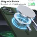Faiono Magnetic for iPhone 15 Case [Full Camera Protection][Military-Grade Protection][Compatible with MagSafe] Shockproof Protective Slim Phone Case for iPhone 15, Forest Green