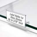 Glass Shelf Sign Holder, Clear Label Clip for Glass Shelving 3/16" Thick 2" L x .9" H, 50 Pack