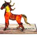 (Bundle of 2) Handmade Mini 2.5" Brown Victory and Standing Horse Figure Blown Glass Art, Miniature Wild Animals, Collectible Figurine Gift Ideas, Tiny Ornament, Cool Stuff Decor