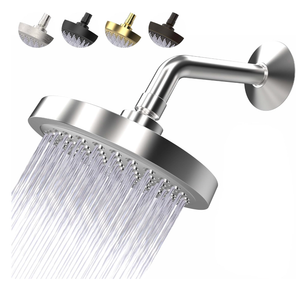 High Pressure Shower Head  AntiClogging Silicone Nozzles  2.5 GPM Removable Restrictor  Easy to Clean Adjustable Replacement  easy to install with Plumbers Tape  6 inch  Classic Chrome Finish
