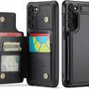Vinich for Samsung Galaxy S23 Plus Wallet Case with Card Holder, RFID Blocking Credit Slots Kickstand Shockproof Phone Cover for Women Men, Black