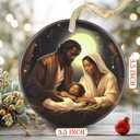 Nativity Christmas Ornament, 3.5 Inch Ceramic, Christian Gift, Christmas Tree Decor