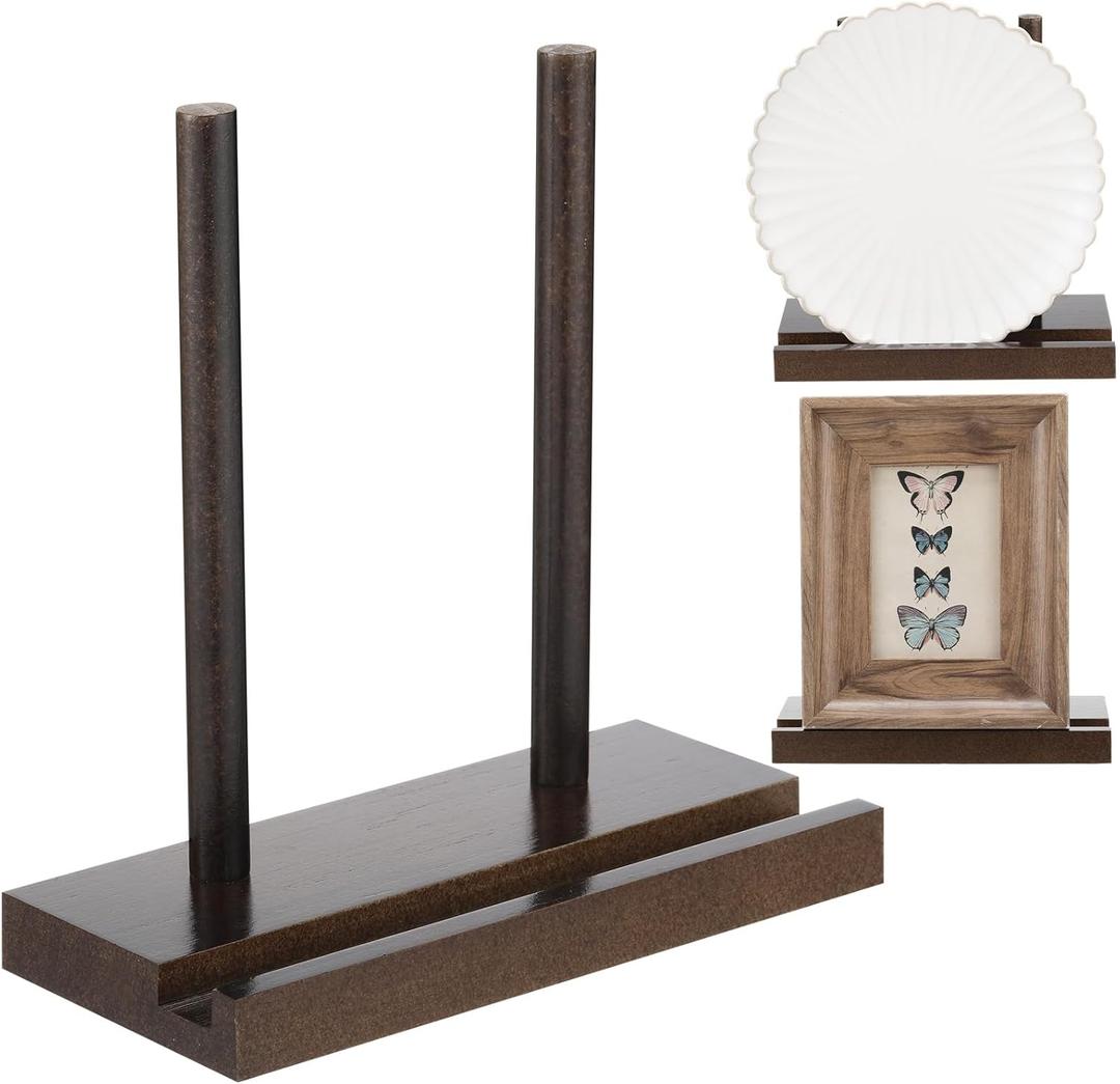 Tabletop Wooden Display Stand Wooden Easel Book Display Holder 7.8 x 3.54 x 7.8 Inch Artwork Storage Rack for Picture Plate Frame Albums Record Magazine Tablet Canvas Board