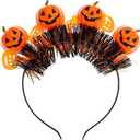 Fashey Halloween Light Up Headband Pumpkin Hairbands Halloween Costume Hair Accessories for Women