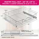 HOLDN STORAGE Pull Out Cabinet Organizer, Slide Out Drawer for Kitchen Cabinets & Pantry, Roll Out Shelf for Pots, Pans & Under Sink Storage, Heavy-Duty Full-Extension, 24" W x 21" D x 5" H