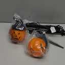 Halloween Pumpkin Pathway Lights,4 Pcs Jack-o-Lantern Stake Lights with C7 Bulbs,7Ft Extendable Pumpkin Markers Light for Outdoor Halloween Lawn Yard Patio Walkway Driveway Party Decor