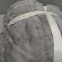 Cozy Bliss Checkered Faux Rabbit Fur Grey Throw Blanket, Soft Fuzzy Fluffy Minky Furry Blankets for Couch, Bed (50 * 60 Inches Light Grey)