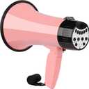 20W Megaphone Bullhorn| Bull Horn Loud Speaker with Bluetooth | Mega Phone Built-in Siren & Whistle Plus Recording funcation | Voice Changer for Adults, Kids, Party Games and Outdoor (Pink)