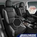 Skechers Memory Foam Car Seat Covers, Air Cool Mesh Thick Seat Covers, Car Seat Full Sets, Airbag Compatible, Automotive Comfort Protection for Most Cars,Vans,Trucks, SUVs,Grey