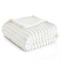 Bedsure White Throw Blanket for Couch - GentleSoft Cozy Blanket for Women, Cute Fleece Throws for Girls, Teacher Gifts Birthday Gifts for Women Men Mom, Room Home Dorm Decor, Off White, 50x60 Inches
