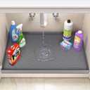 Jin&Bao Waterproof Under Sink Mat 34" x 22", Thick Silicone Mat Cabinet Protector for Kitchen and Bathroom, Shelf Liner, Home Organizer and Storage, Multipurpose Tray for Gadgets and Essentials