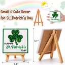 2 x St Patricks Day Decoration - Happy Saint Patricks Day Accessories Decor, Wood Ceramic Table Desk Sign, Green Lucky Shamrock Home Office Spring Tiered Tray Decor Centerpiece