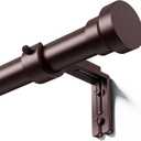 YaFex Curtain Rods 2 Pack 32 to 118 Inch, Heavy Duty 1 Inch Curtain Rod, Bronze Long Adjustable Window Treatment Rods, Modern Design, Easy Installation