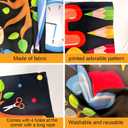 Back To School Banner Welcome Back To School Door Cover Backdrop Polyester Hanging Banner Front Door Porch Sign for First Day Of School Classroom Indoor Outdoor Decorations, 70.8 X 35.4inch