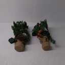 2 Pack 24 Inch Snow Flocked Christmas Tree Decor with 50 Warm Lights Timer Battery Operated Red Berries Pine Cones for Tabletop Christmas Decorations Home Indoor (Style 2)