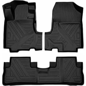 CRV Floor Mats Compatible with 2007-2011 Honda CR-VAll Weather Protection Waterproof Durable Anti-Slip Odorless Custom-fit TPE Floor Liner Front and Rear Row Set
