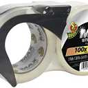 Duck Max Strength Clear Packing Tape with Refillable Dispenser – 2 Rolls of Maximum Strength Heavy Duty Packaging Tape for Shipping & Moving Boxes - 1.88 Inch x 54.6 Yards - Clear (284986)